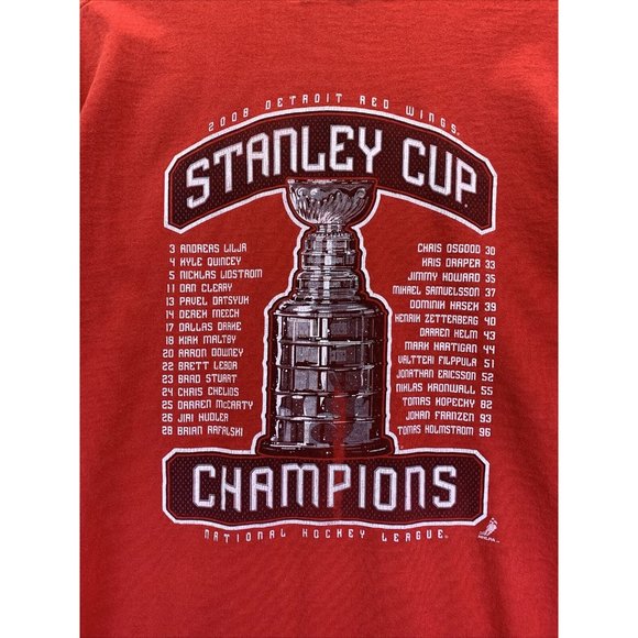 Vintage 2008 Reebok Stanley Cup Champions Detroit Red Wings MENS Sz 2X Shirt - Picture 10 of 12